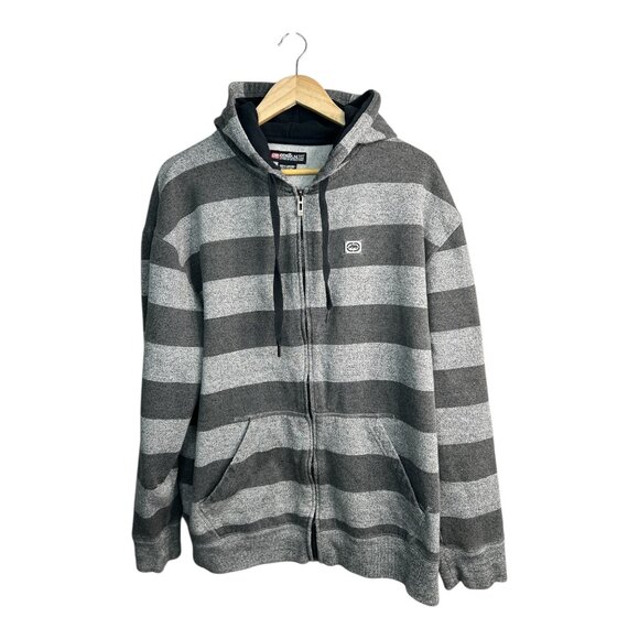 Vintage Ecko UNLTD Hoodie Mens XXL Y2K Gray Two Toned Full Zip Streetwear Hip